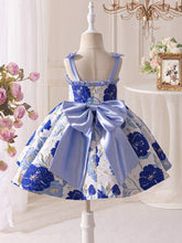 Young Girl Jacquard Woven Bowknot Decor Camisole Dress